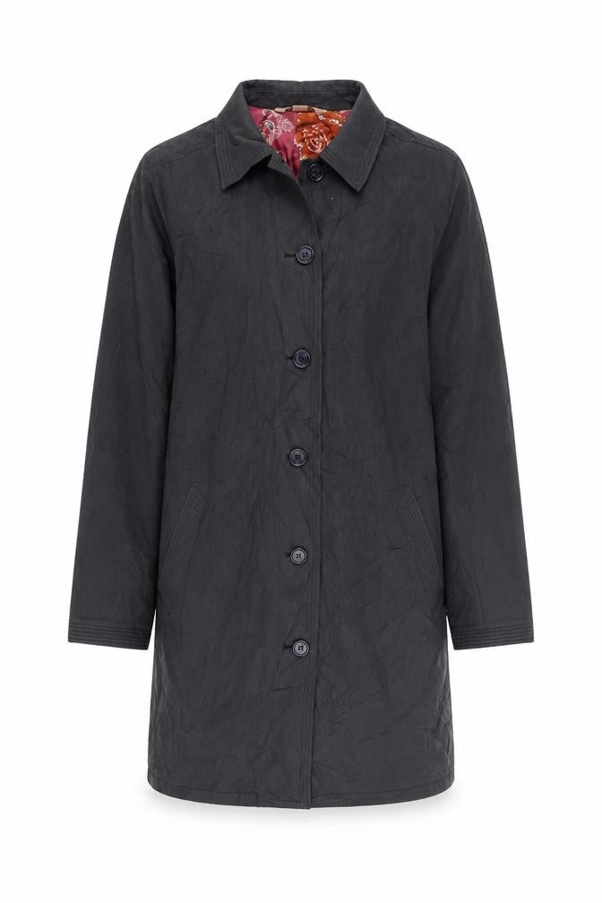 Monsoon Womens Grey Overcoat Coat Size 12 Button