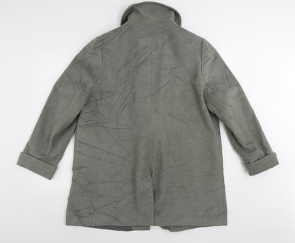 Marks & Spencer Womens Grey Overcoat Coat Size 18 Button