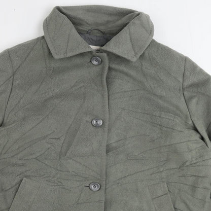 Marks & Spencer Womens Grey Overcoat Coat Size 18 Button