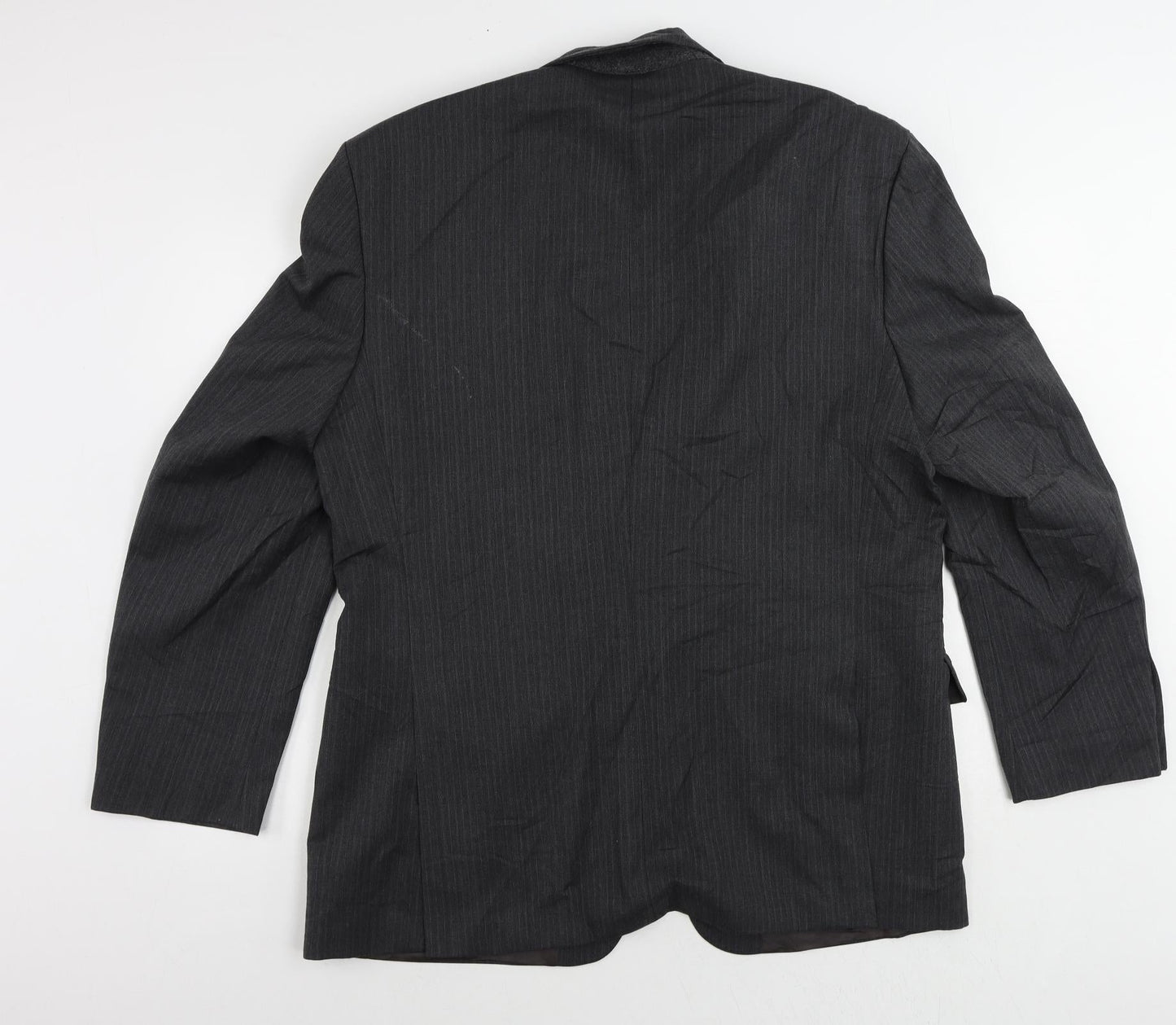 Sovereign Mens Grey Striped Wool Jacket Suit Jacket Size 44 Regular