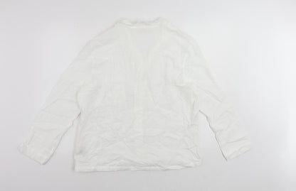 Marks & Spencer Womens White Camel Basic Button-Up Size 14 Collared