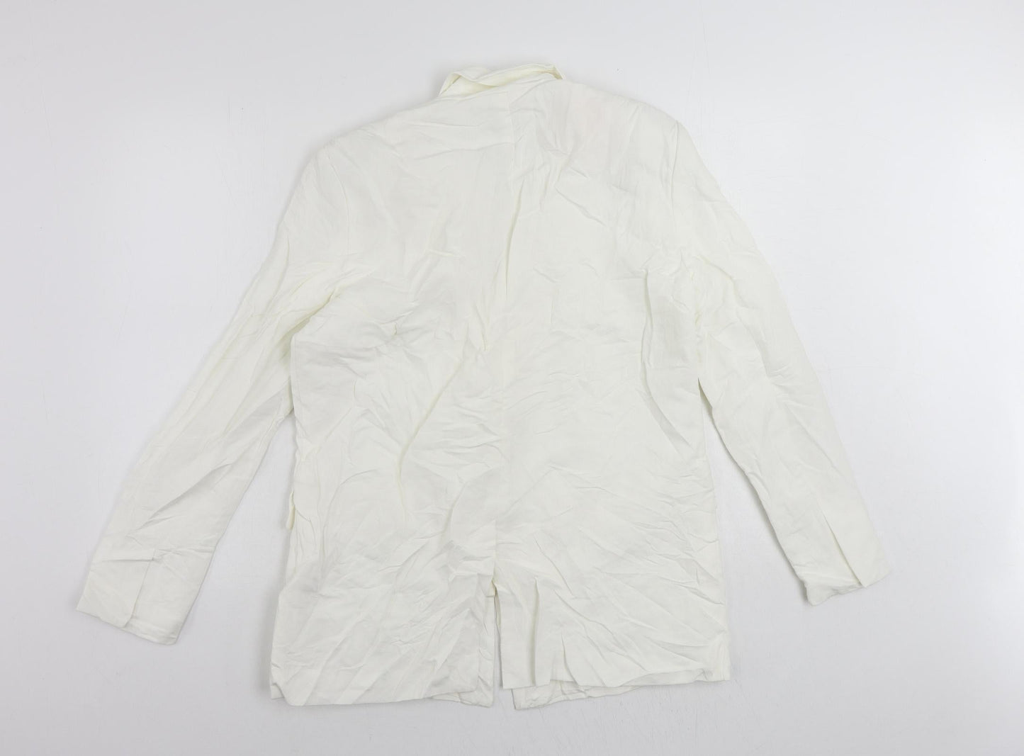 Zara Womens White Jacket Blazer Size S Button