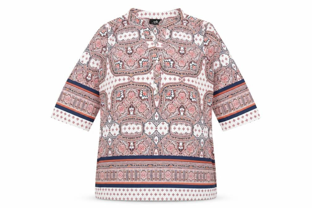 Wallis Womens Multicoloured Geometric Polyester Basic T-Shirt Size L V-Neck