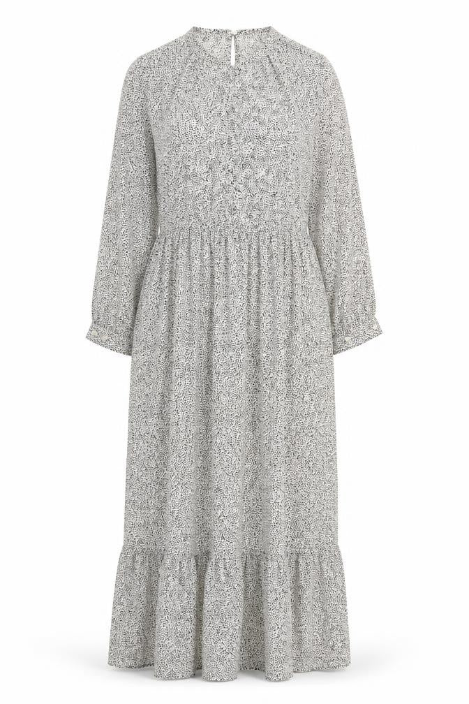 Roman Womens White Geometric Polyester A-Line Size 12 Round Neck Button