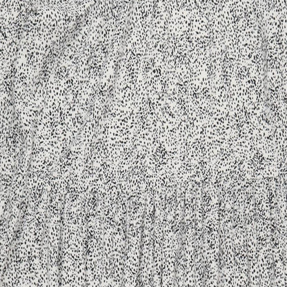 Close-up detail of Roman women’s white geometric polyester a-line, size UK 12, round neck button