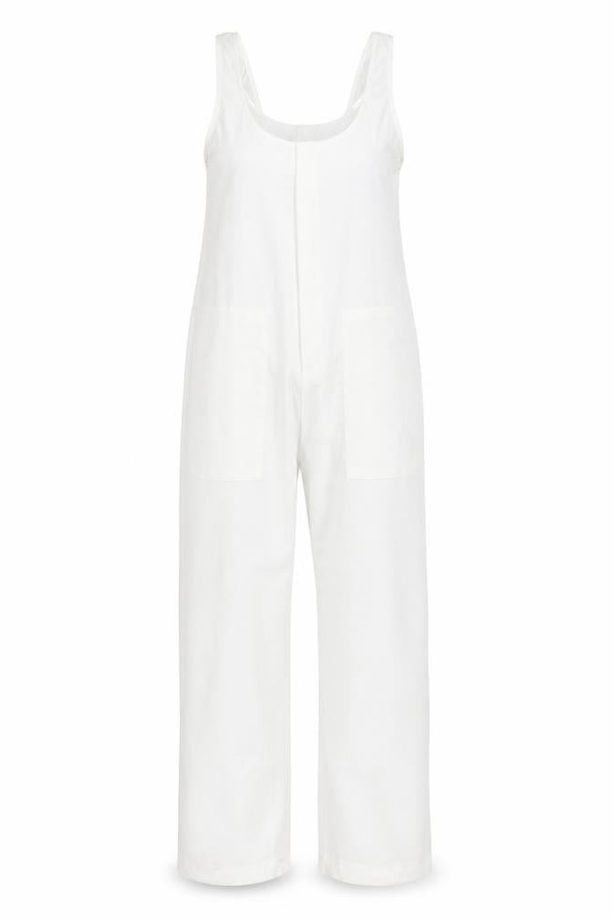 Zara Womens White Polyester Jumpsuit One-Piece Size S L32 in Pullover