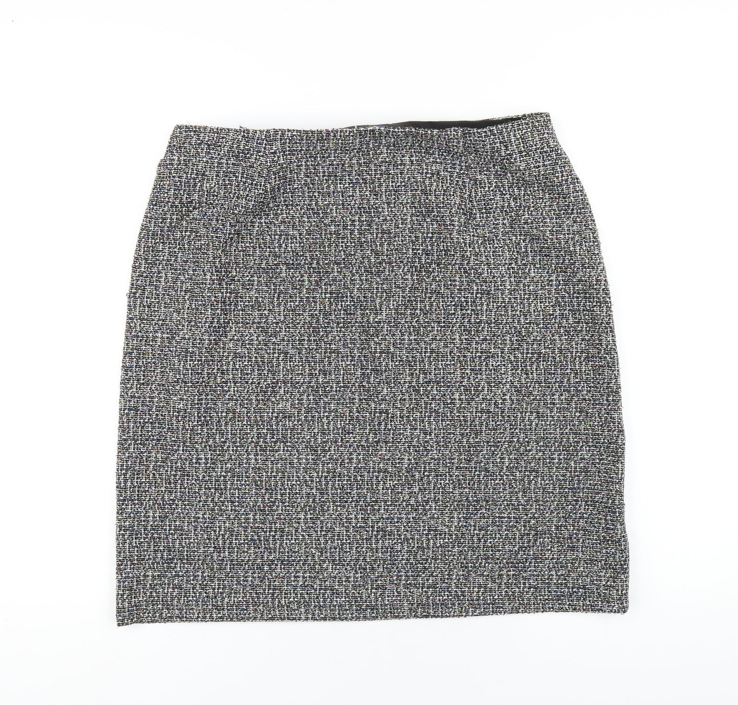Marks and Spencer Womens Grey Polyester Straight & Pencil Skirt Size 14