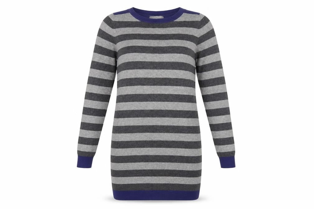Marks & Spencer Womens Grey Viscose Bodycon Size 10 Round Neck Pullover