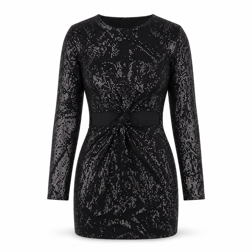 H&M Womens Black Polyester Mini Size S Round Neck Pullover