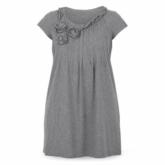 Next Womens Grey Cotton A-Line Size 14 Round Neck Pullover