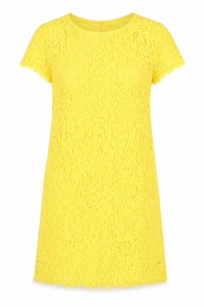 Zara Womens Yellow Polyester A-Line Size L Round Neck Pullover