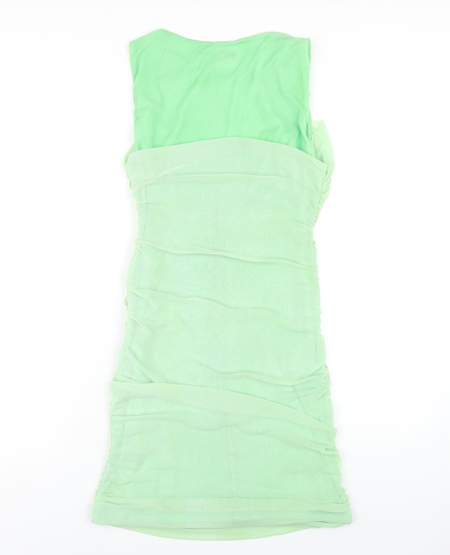 Zara Womens Green Polyester Bodycon Size XL Round Neck Pullover