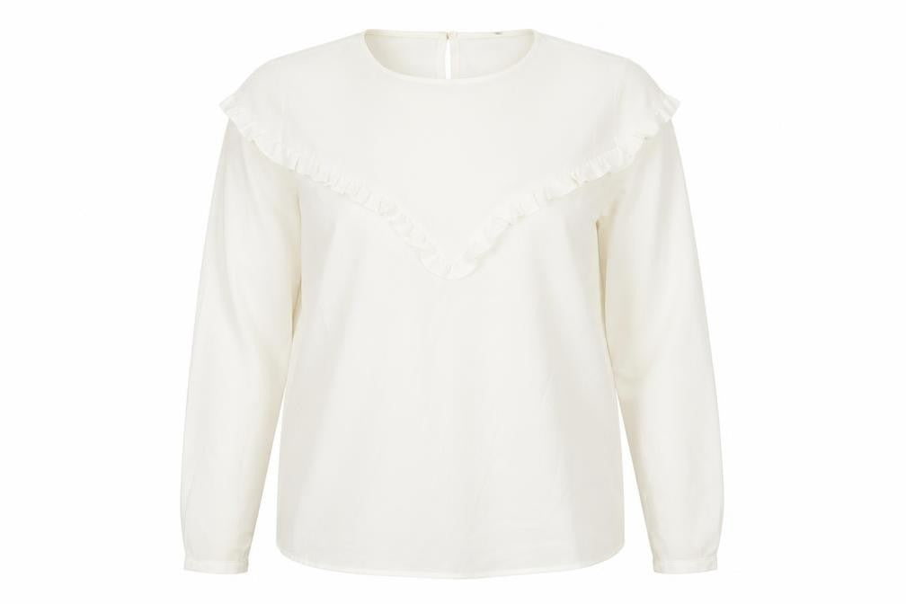 New Look Womens White Polyester Basic Blouse Size 10 Round Neck