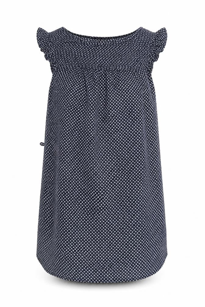 H&M Womens Blue Geometric Polyester A-Line Size 10 Round Neck Pullover