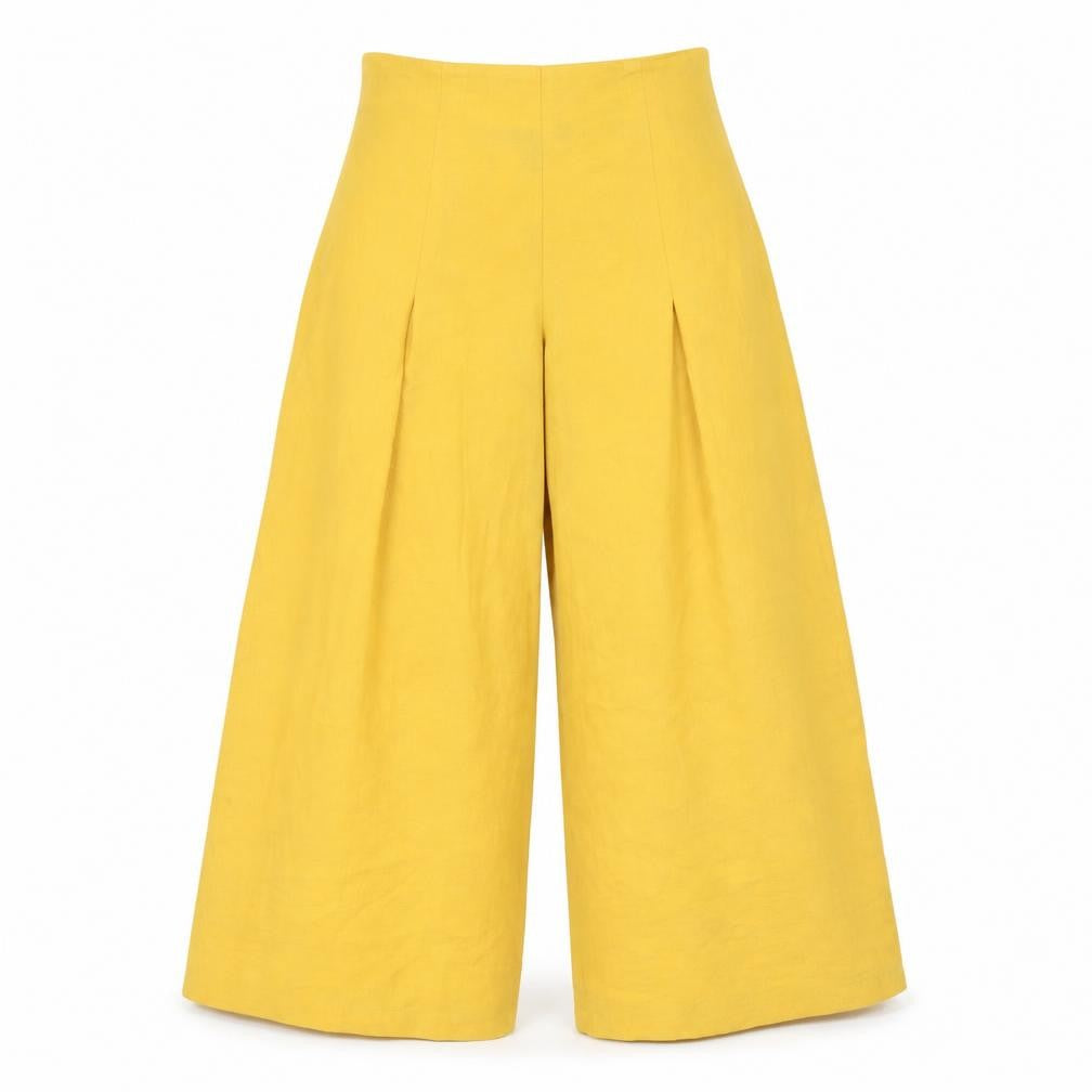 New Look Womens Yellow Polyester Trousers Size 8 L24 in Regular Zip