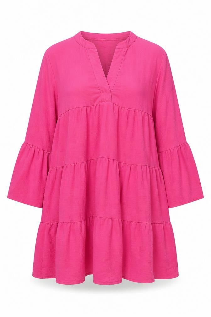 Blue Navy Womens Pink Polyester Shift Size 18 V-Neck Pullover