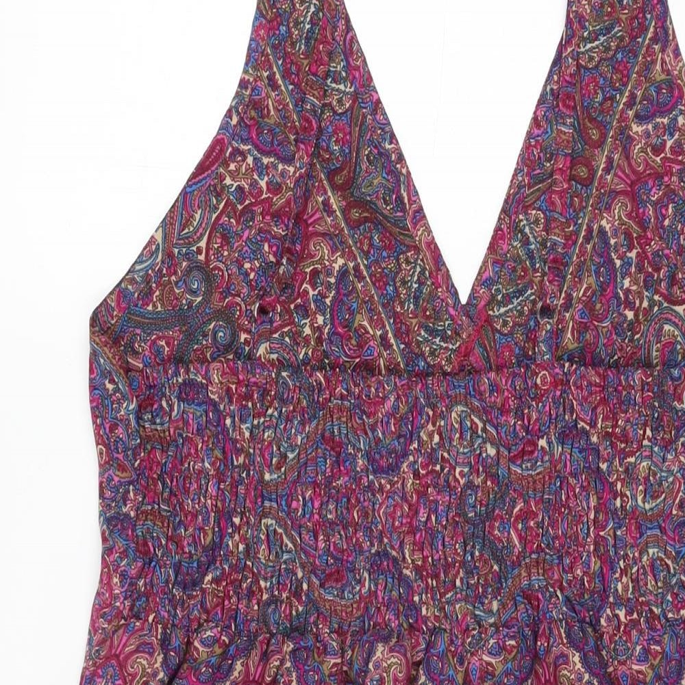 Namaste Womens Multicoloured Paisley Viscose Shift Size L V-Neck Pullover