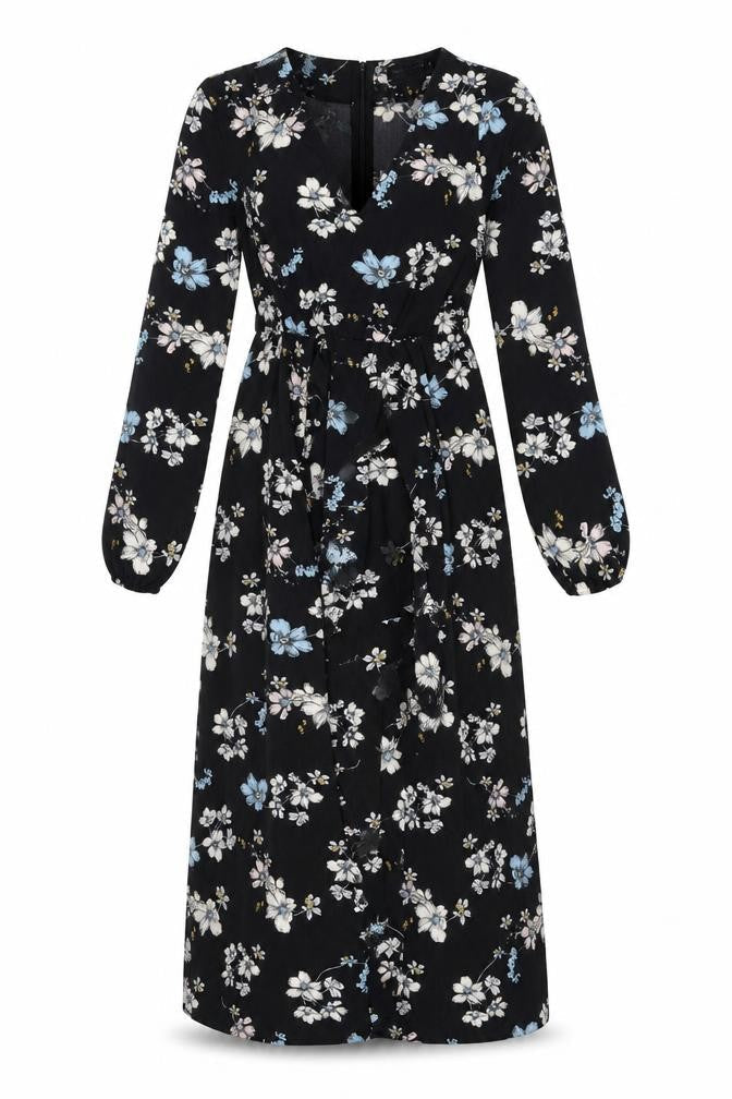 Misstruth Womens Black Floral Polyester Playsuit One-Piece Size 6 L3 in Zip