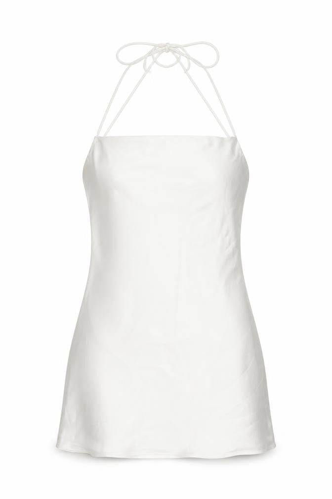 Zara Womens White Polyester Mini Size M Halter Tie