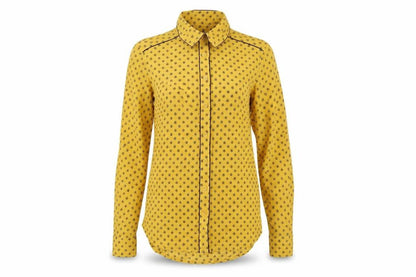 Next Womens Yellow Floral Modal Basic Button-Up Size 6 Collared