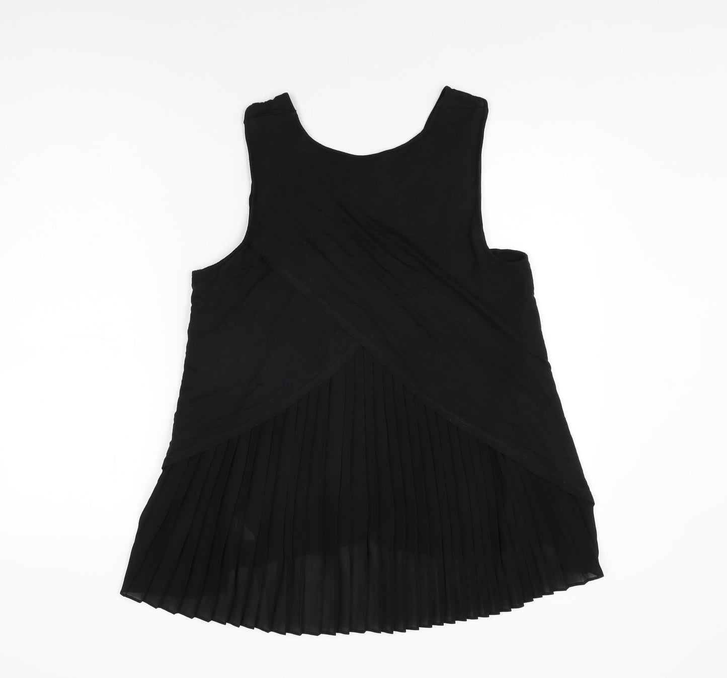 ecru Womens Black Polyester Basic T-Shirt Size L Round Neck