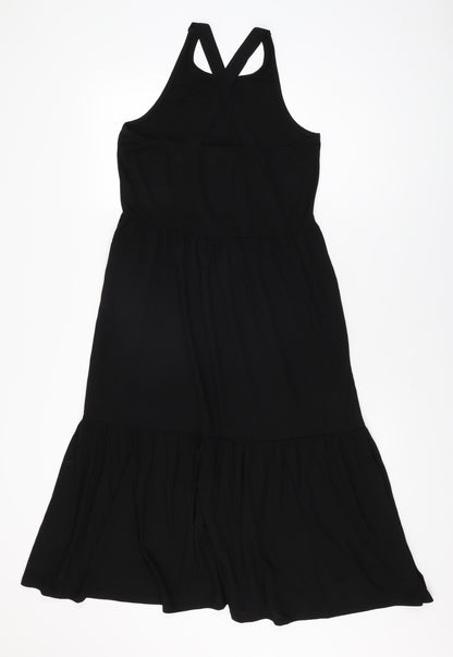 Back view of JDY women’s black polyester shift, size S, round neck pullover