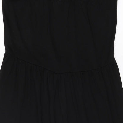Brand and care label for JDY women’s black polyester shift, size S, round neck pullover
