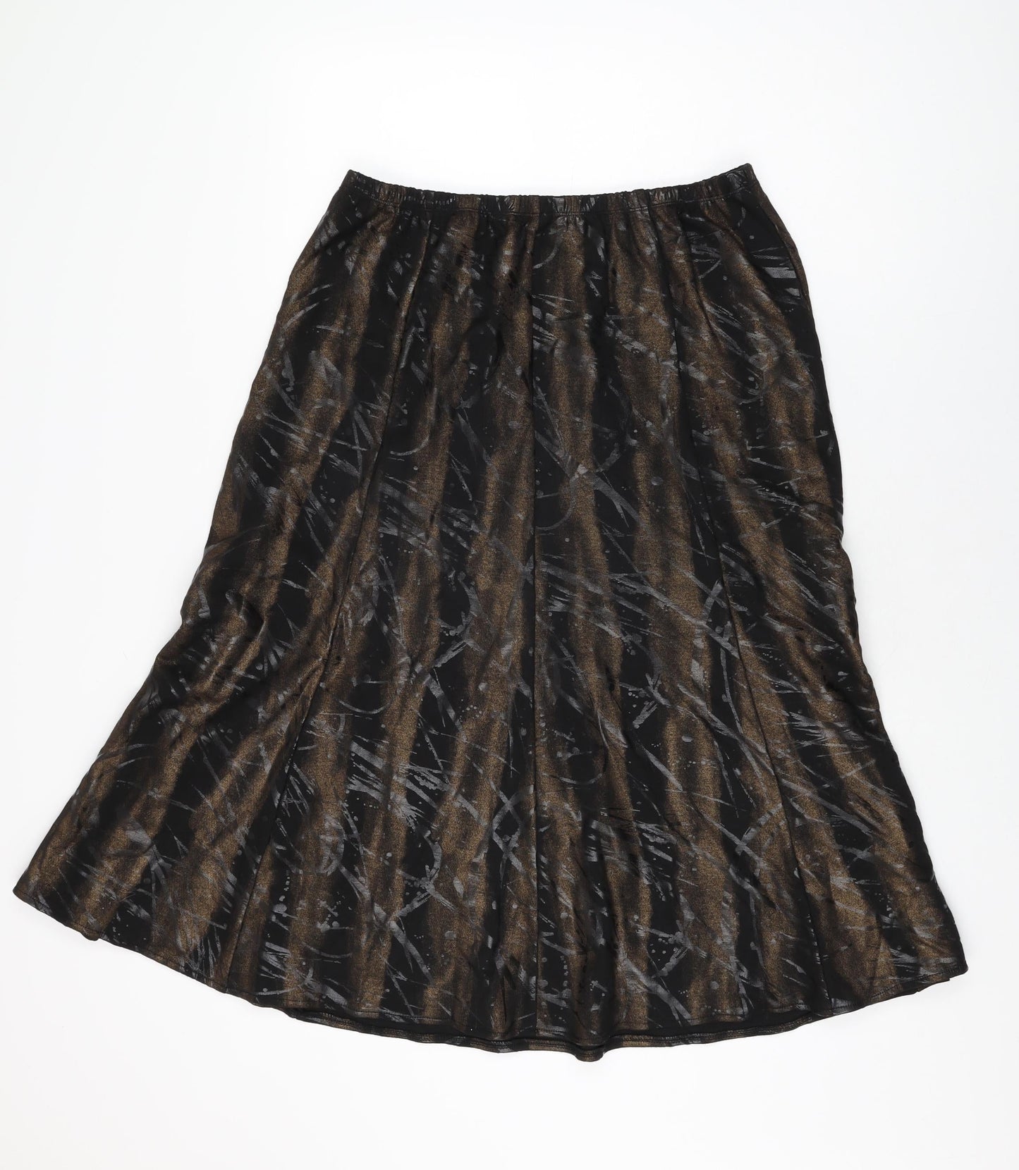 Noni B Womens Black Geometric Polyester Swing Skirt Size M