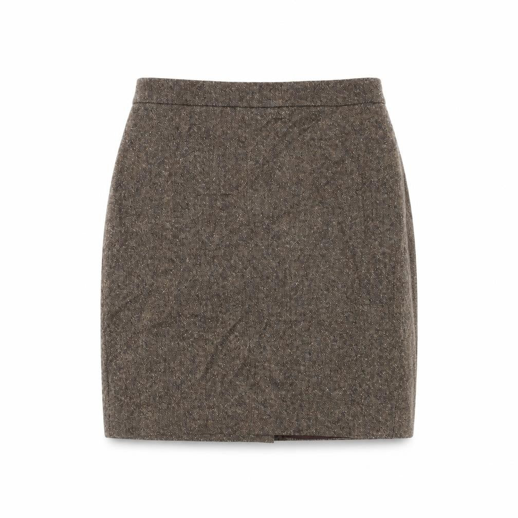 French Connection Womens Brown Polyester A-Line Skirt Size 10 Zip