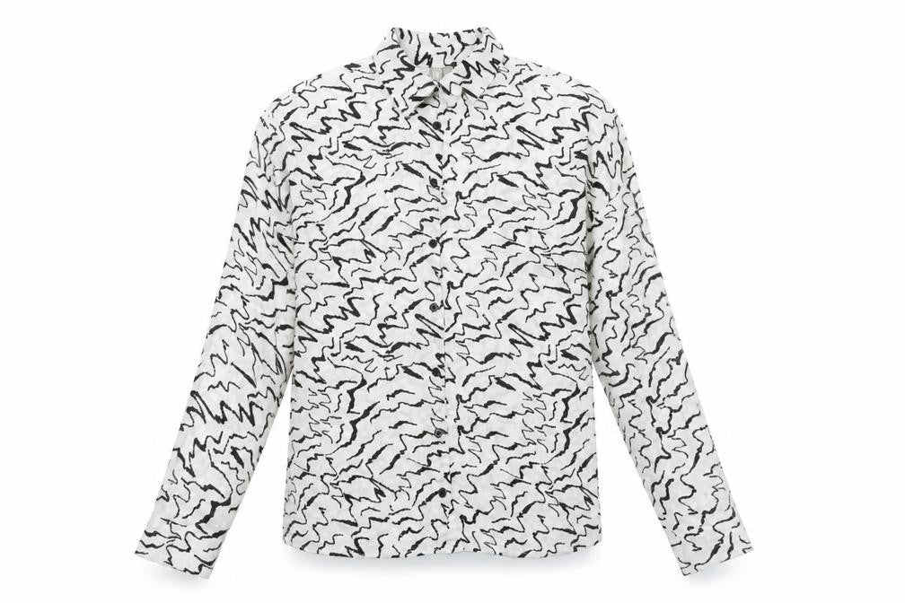 ASOS Womens White Geometric Polyester Basic Button-Up Size 8 Collared