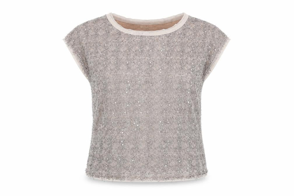 Silence + Noise Womens Grey Polyester Basic T-Shirt Size XS Round Neck