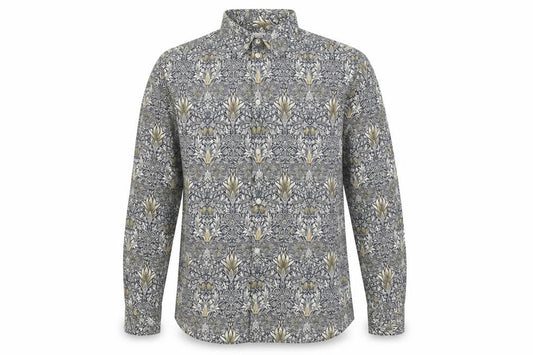 H&M Mens Multicoloured Geometric Lyocell Button-Up Size M Collared Button