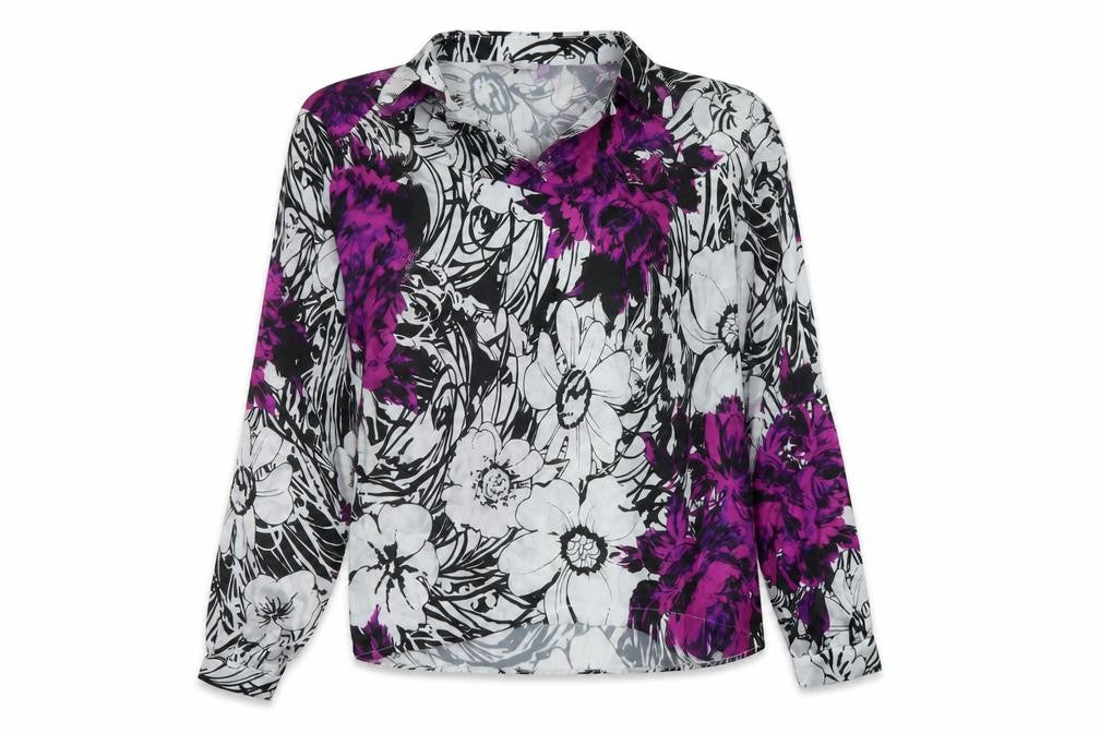 Yare Womens Multicoloured Floral Polyester Basic Blouse Size S Cowl Neck