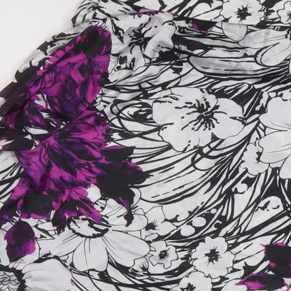 Yare Womens Multicoloured Floral Polyester Basic Blouse Size S Cowl Neck