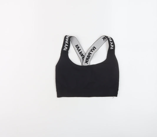 IVY PARK Womens Black Polyester Cropped Tank Size XS Round Neck Pullover
