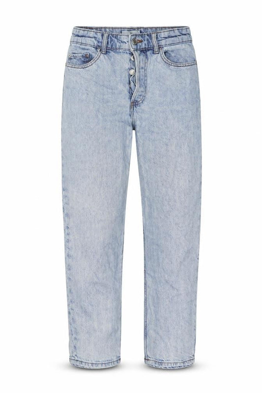 H&M Womens Blue Cotton Mom Jeans Size 8 L26 in Regular Button