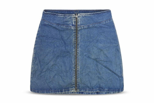 ASOS Womens Blue Cotton Mini Skirt Size 12 Zip