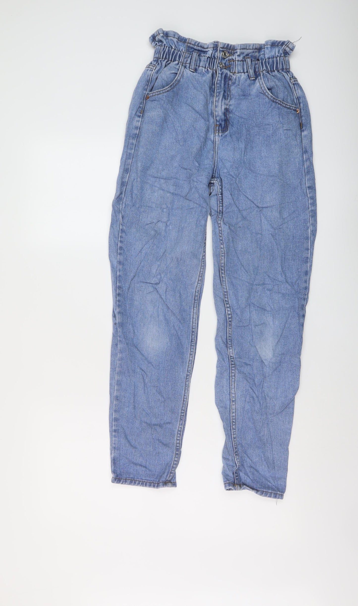 Denim & Co. Womens Beige Cotton Mom Jeans Size 8 L27 in Regular Button