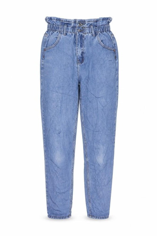 Denim & Co. Womens Beige Cotton Mom Jeans Size 8 L27 in Regular Button