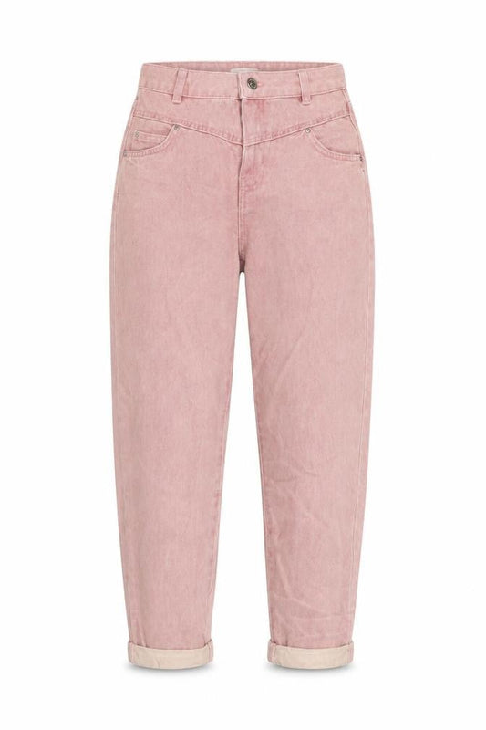 Bershka Womens Pink Cotton Mom Jeans Size 6 L24 in Regular Button
