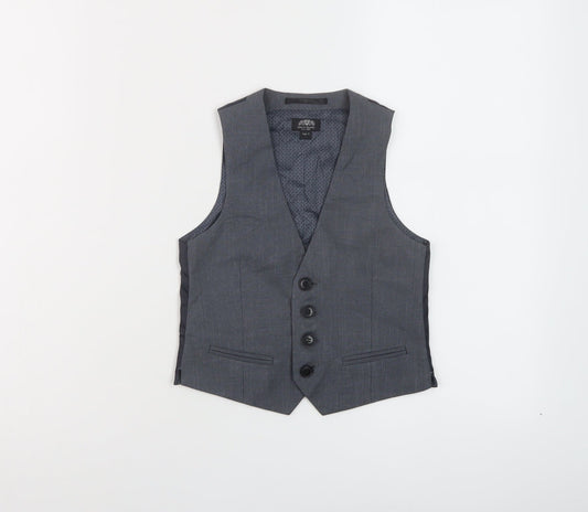 Finest Quality Boys Grey Jacket Waistcoat Size 4 Years Button