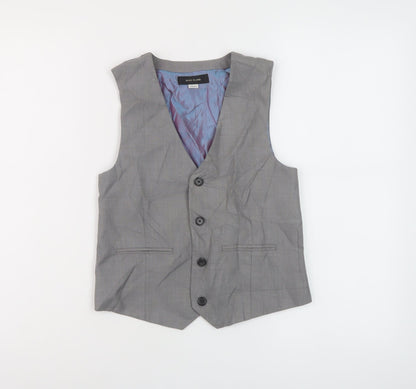 Additional front view of River Island boys’ grey jacket waistcoat, size 10, years button