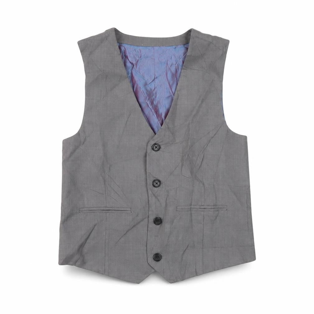 River Island Boys Grey Jacket Waistcoat Size 10 Years Button