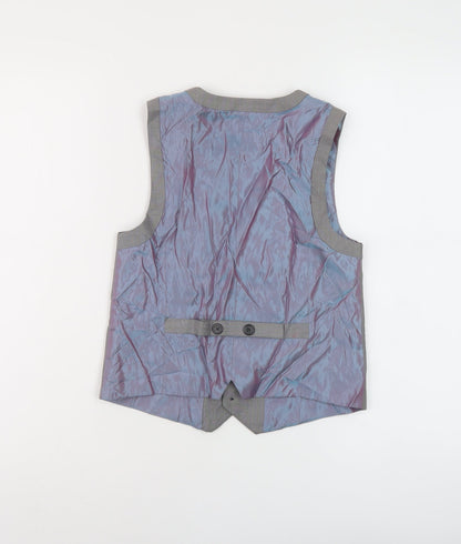 Back view of River Island boys’ grey jacket waistcoat, size 10, years button