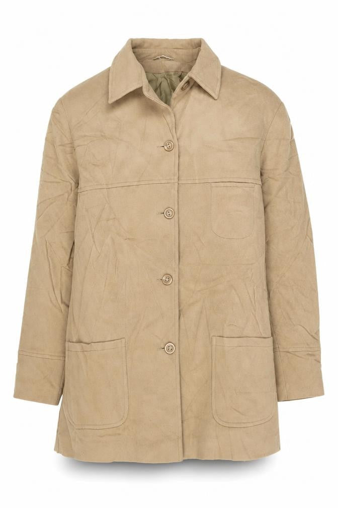Kristen Womens Beige Overcoat Coat Size 16 Button