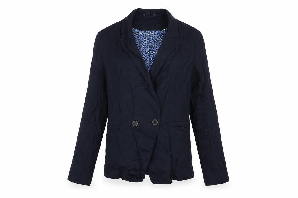 NEXT Womens Blue Linen Jacket Suit Jacket Size 10