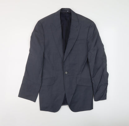 Next Mens Blue Wool Jacket Suit Jacket Size S Regular