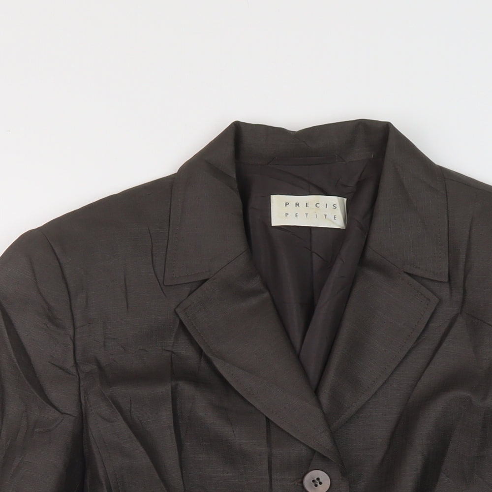 Precis Womens Brown Jacket Size 12 Button