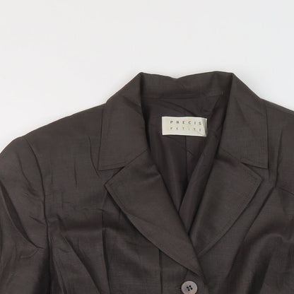 Precis Womens Brown Jacket Size 12 Button