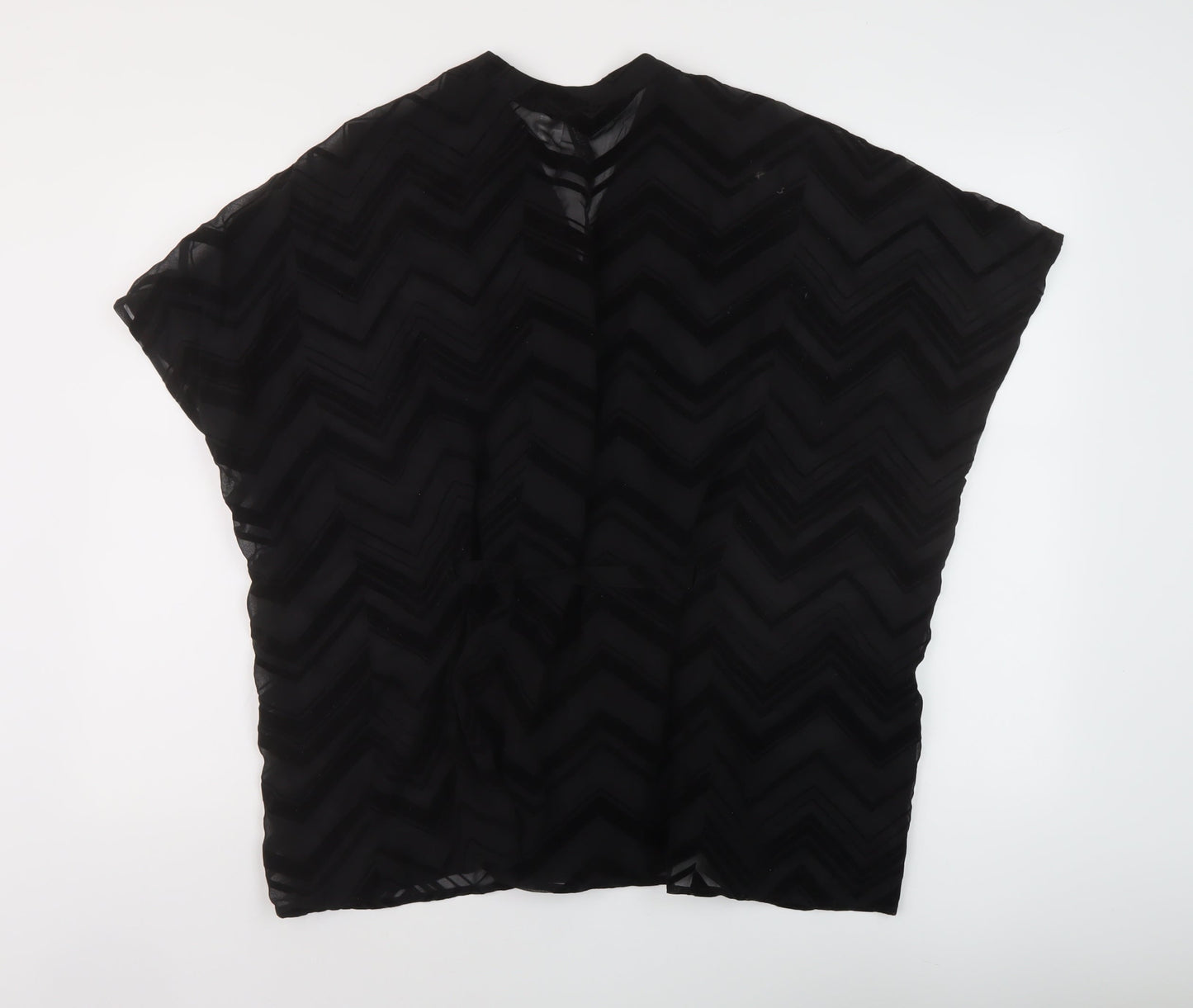 H&M Womens Black Polyester Basic Blouse Size 10 V-Neck